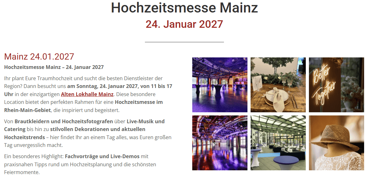 Hochzeitsmesse Mainz